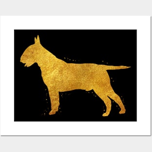 Bull Terrier golden art Posters and Art